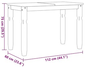 Mesa de jantar Corona 112x60x75 cm madeira de pinho maciça