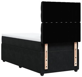 Cama com molas/colchão 100x200 cm veludo preto