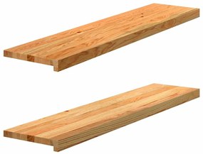 Soleiras da janela 2 pcs 110x30x2 cm carvalho castanho-claro