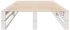 Cama sem colchão 100x200 cm madeira de pinho maciça branco