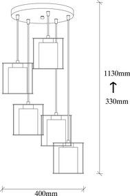Candeeiro de Teto Swank – Preto – Diâmetro 40 cm, Altura 113 cm
