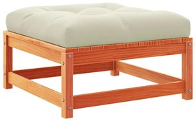 Apoios pés jardim c/ almofadões 2 pcs pinho maciço castanho-mel