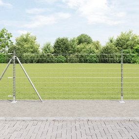 Cerca Euro da com 13 Postes Flangeados 1x25 m Aço Galvanizado