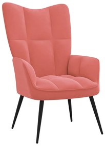 328077 vidaXL Cadeira de descanso veludo rosa
