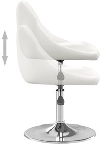 Cadeiras de jantar 2 pcs couro artificial branco