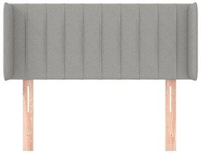 Cabeceira de cama c/ abas tecido 93x16x78/88 cm cinzento-claro